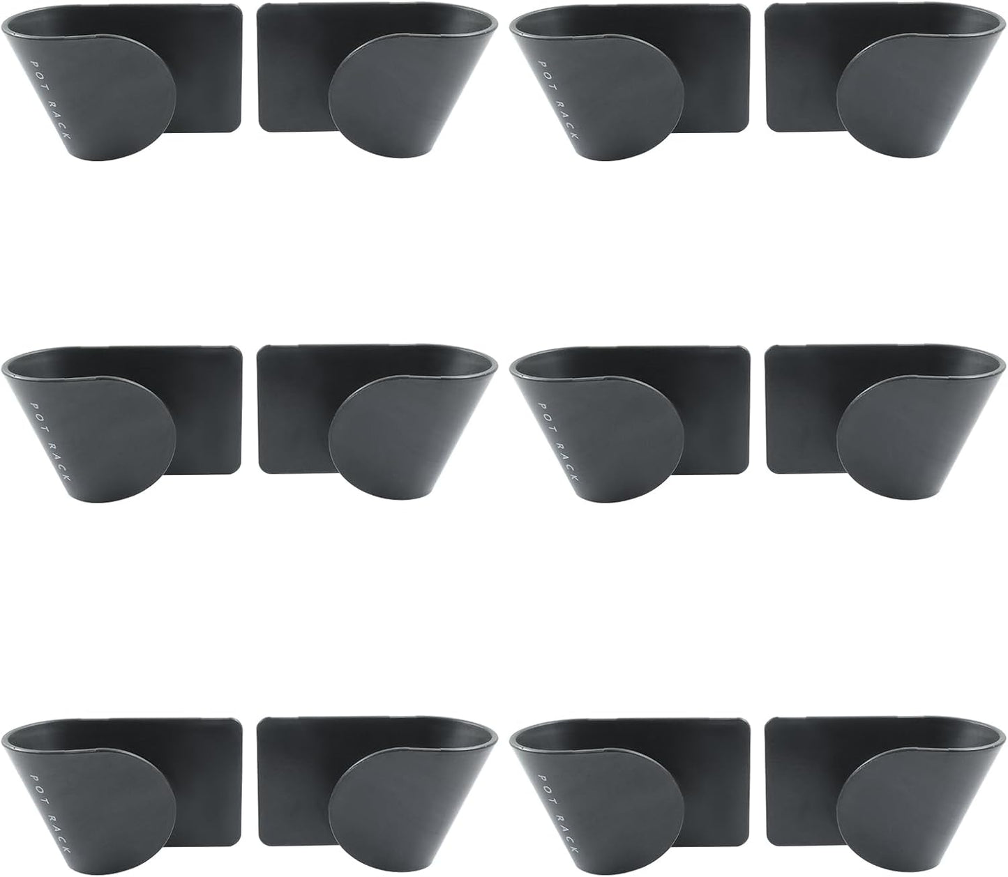 Hitefu 6 Pairs Pot Lid Organizer for Cabinet Door, Black | Adjustable, Wall Mount, Pan Lid Holders, For Kitchen