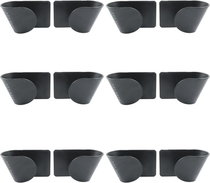 Hitefu 6 Pairs Pot Lid Organizer for Cabinet Door, Black | Adjustable, Wall Mount, Pan Lid Holders, For Kitchen