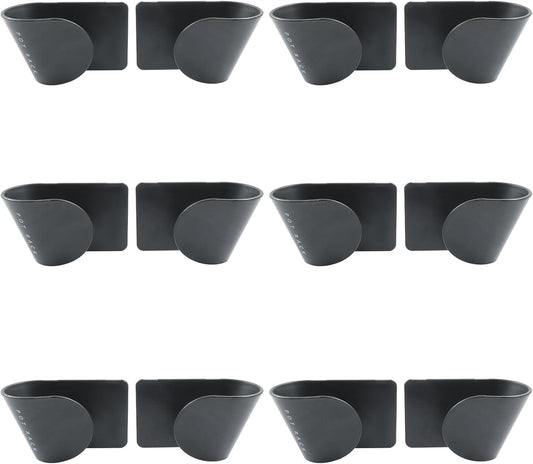 Hitefu 6 Pairs Pot Lid Organizer for Cabinet Door, Black | Adjustable, Wall Mount, Pan Lid Holders, For Kitchen