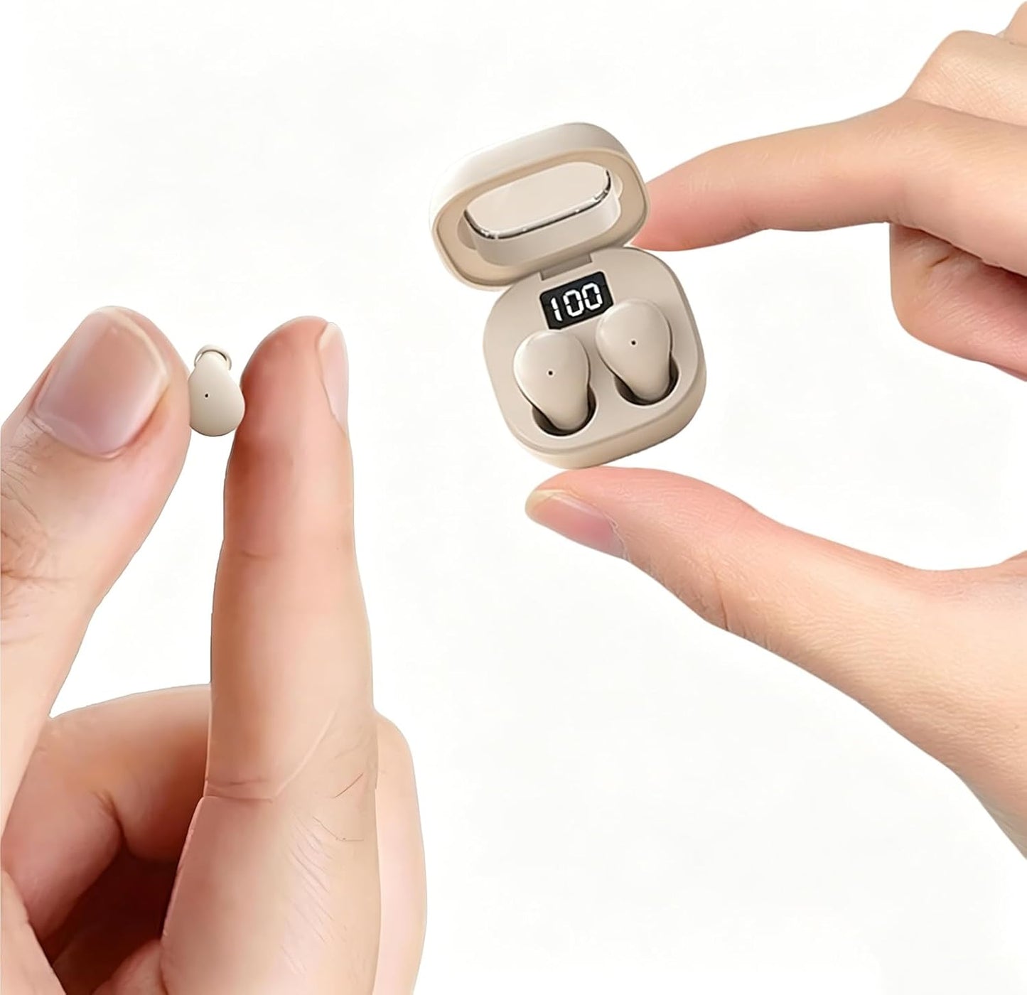Discreet Invisible Mini Earbuds Wireless Bluetooth Micro Hidden Sleep Tiny Small Earbuds for Sleeping Ear Buds for Small Ears Spy Earpiece Hidden Mini Invisible Headphones for Work Orange