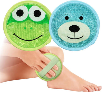 Gel Ice Pack for Injuries 2 Packs Cute Reusable Hot Cold Gel Packs for Fever Pain Relief Wisdom Teeth First Aid and Neck Head Arms Legs Knee Ankle