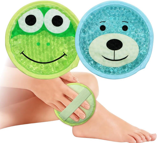 Gel Ice Pack for Injuries 2 Packs Cute Reusable Hot Cold Gel Packs for Fever Pain Relief Wisdom Teeth First Aid and Neck Head Arms Legs Knee Ankle