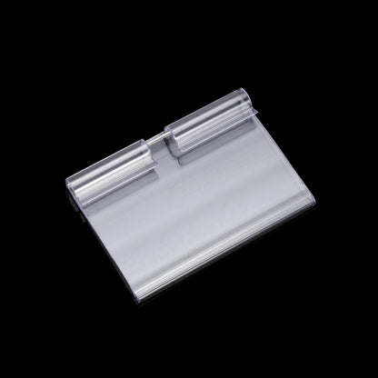 50pcs Labels for Storage Bins Plastic Label Clip, Basket Labels Clip On Wire Shelf Price Label Holder Merchandise Sign Display Holder, 50pcs Label Insert Included (1.96IN*1.65IN)