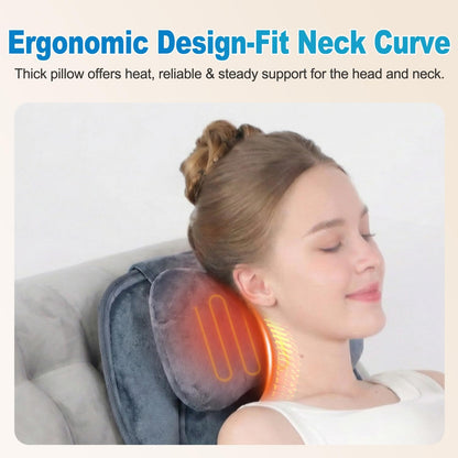 Back Massager with Soft Plush Fabric Cover, Massage Seat Cushion with 8 Vibration Motors & 2 Heating Levels, Chair Massager for Recliner, Office Chair, Sofa Use