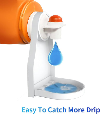 (2 Pack) Laundry Detergent Cup Holder Drip Catcher Organizer Clip Tight on Laundry Bottle Spouts, No More Leaks or Mess with Detergent and Fabric Softener in Laundry Room