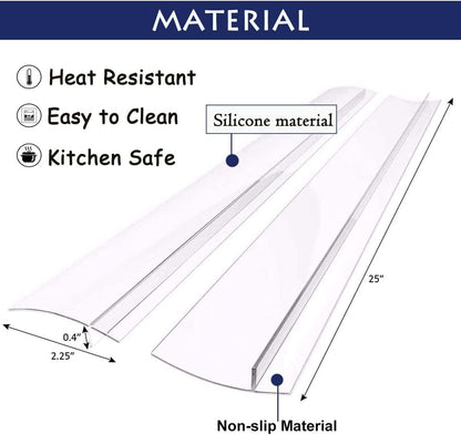 Silicone Gap Covers, (2 PCS) Silicone Stove Gap(21 Inches, Semi Clear) | Filler Stopper Kitchen Stove Gap Covers - Flexible Stoves Counter Gap Cover, Food Grade