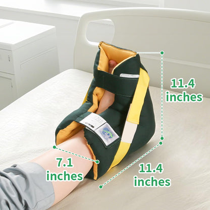 Foot Drop Heel Protector – Ankle Support for Bed Sores, Pressure Relief & Diabetic Care – Adjustable Straps, Breathable, Machine Washable (Dark green, Free Size)