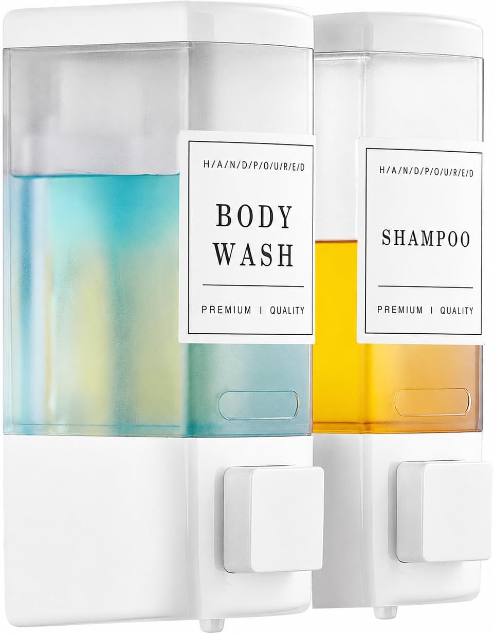 Shampoo and Conditioner Dispenser for Shower, 3 Chamber, Black | Wall Mounted, No Drill, 3×16.9oz, ABS Plastic Material, Refillable With Labels, For Bathroom Hotel