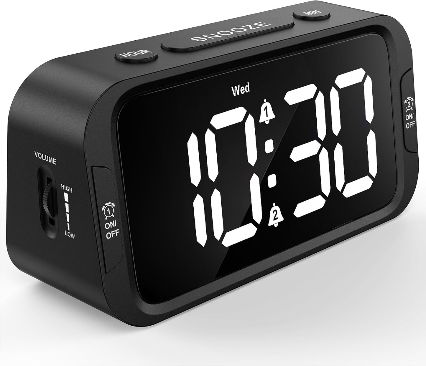 Odokee Digital Dual Alarm Clock for Bedroom with 0-100% Dimmable Display | Easy to Set Alarm Clock with Weekday/Weekend Mode - Loud Alarm for Heavy Sleepers with 5 Sounds Adjustable Volume - Blue
