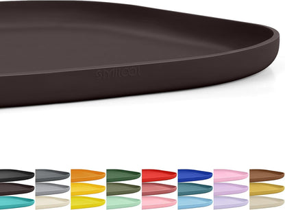 SMILOOL Waterproof Silicone Pet Food Mat with Raised Edge for Dog & Cat | 19" x 12" Non-Slip Pet Feeding Mats with Lip for Food & Water Bowl, Food Grade, Easy Cleaning, Black