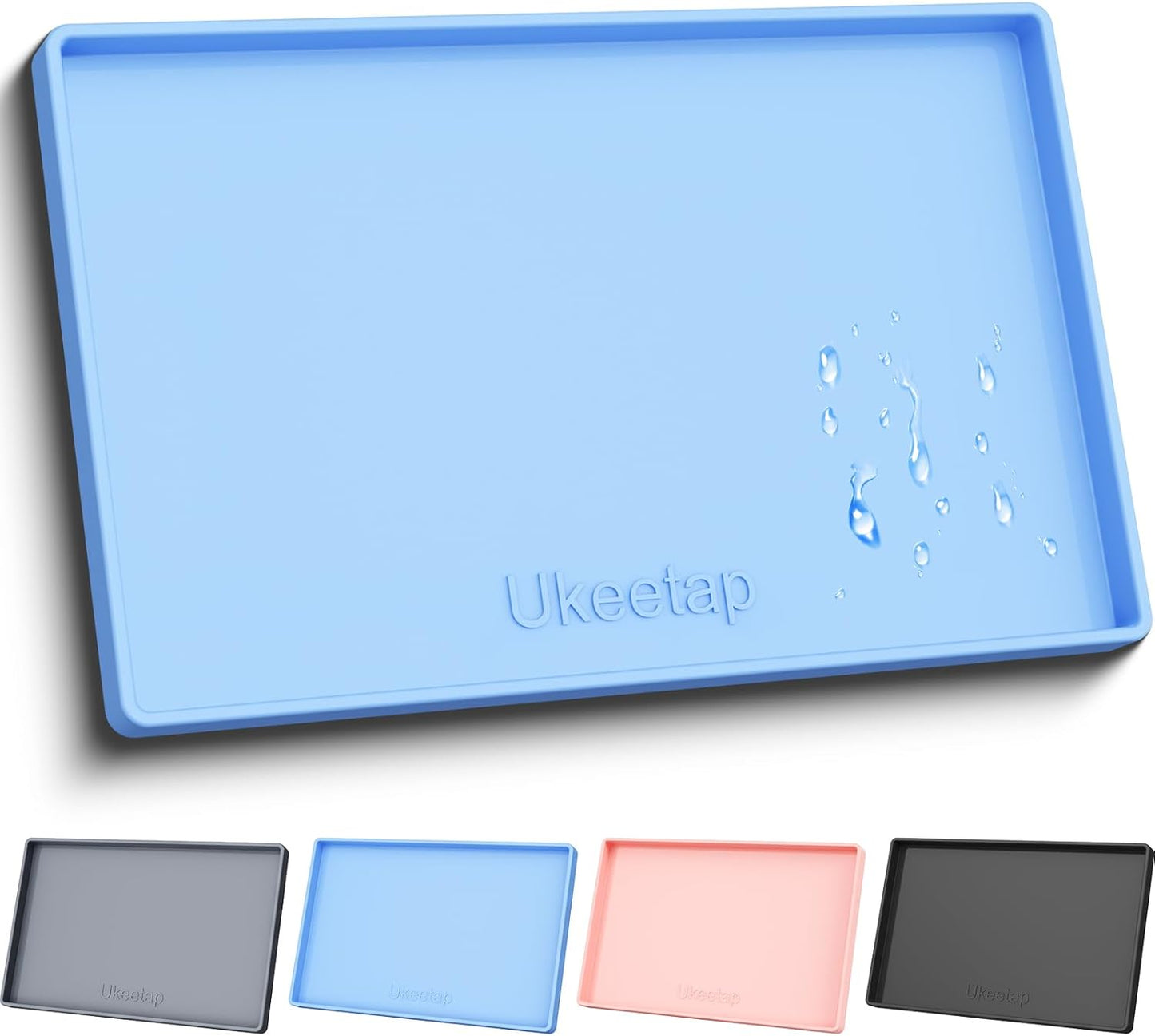 34" x 22" Extra Thick Silicone Mat Waterproof with Raised Edge, | Under Sink Mat for Kitchen & Bathroom, Kitchen Cabinet Liner, Multi-Purpose for Storage & Protection