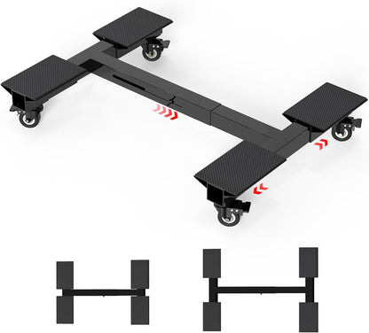 Furniture Dolly 1500LBS Capacity, Adjustable Heavy Duty Iron Moving Dolly Cart with 4 Lockable Caster Wheels, Stand Base for Washing Machine Refrigerator Dryer with Non-Slip Mat Easy Moving