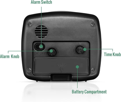 Lamisola Analog Travel Alarm Clock for Bedroom, Small Desk Clock Black