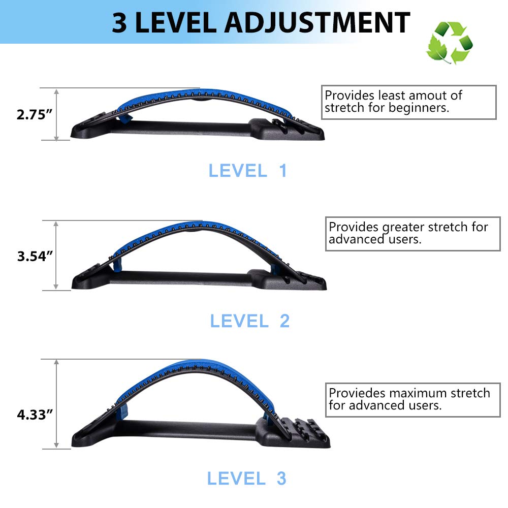 JUMPOW Back Stretcher for Lower Back Pain Relief,3 Level Lumbar Board