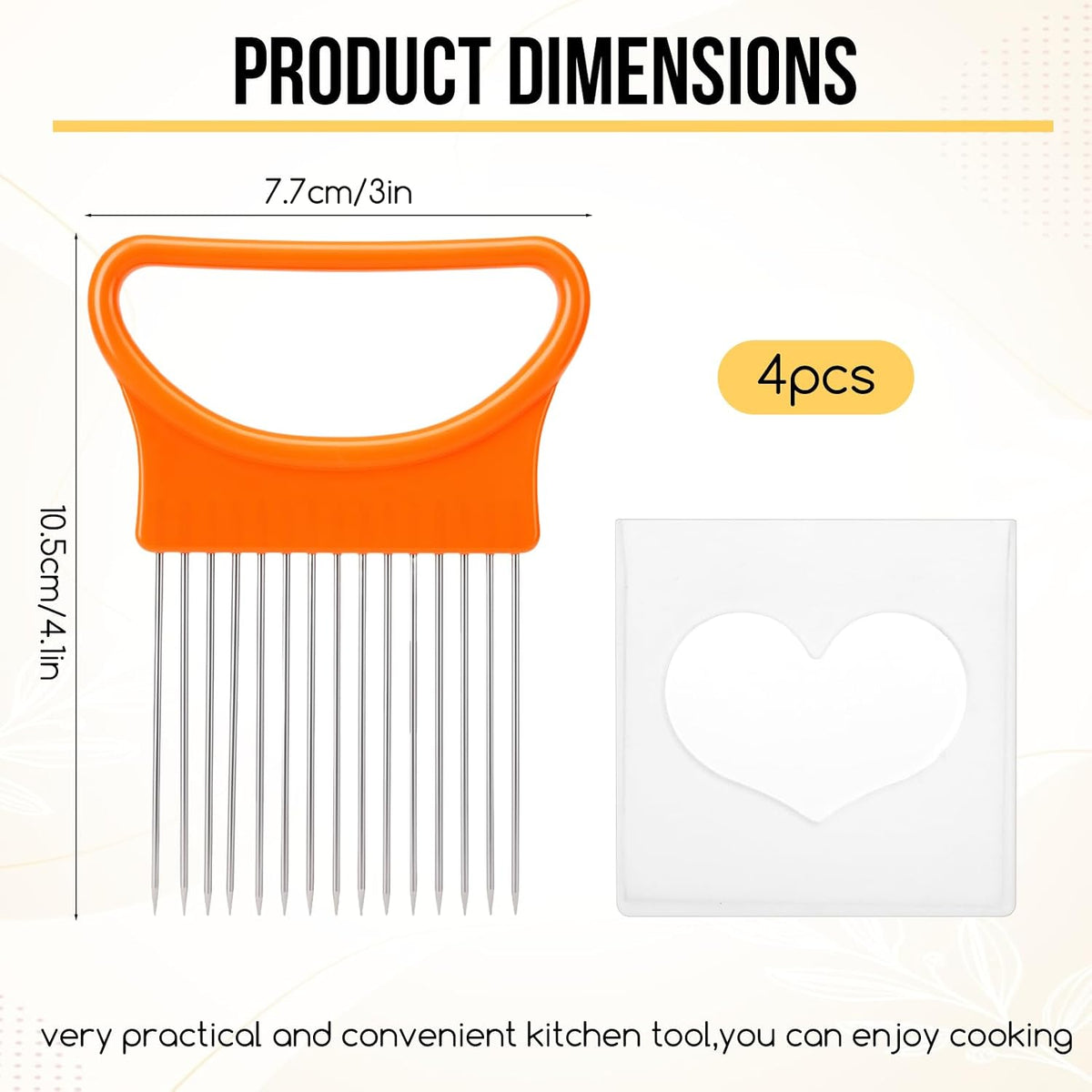 4 Pcs Onion Holder Slicing with Protective Cover, Assistant ToolStainless Steel