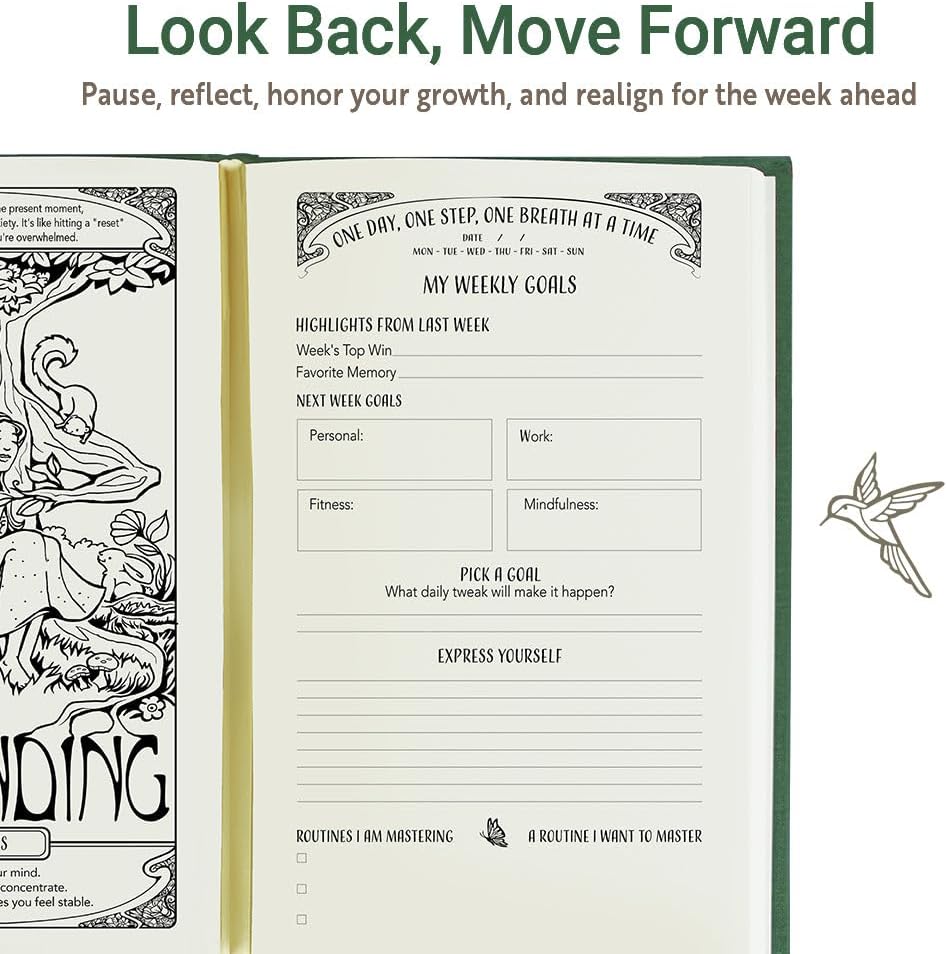 Gratitude Journal for Women with Guided Daily Prompts, Goal Setting & Habit Tracker—90-Day Mindfulness & Self-Care Journal with Relaxing Coloring Pages for Mood, Mindset & Sobriety Support (Hardcover)