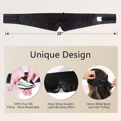 ZIMASILK 22 Momme 100% Mulberry Silk Sleep Mask - Full Silk Filled