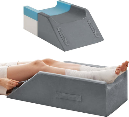 MEGCXIT Leg Pillow Elevation Blood Circulation, Wedge Pillow for Legs Swelling, Knee Pillow Wedge Post Surgery, Leg Elevation Pillows for After Surgery, Memory Foam Foot Leg Elevating Pillow, Grey