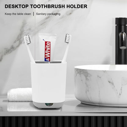 Toothbrush Holder for Bathroom,Plastic Detachable for Easy Cleaning Multi-Functional Storage,3 Slots Anti-Slip Electric Toothbrush and Toothpaste Organizer Caddy for Bathroom Vanity,Countertop (Grey)