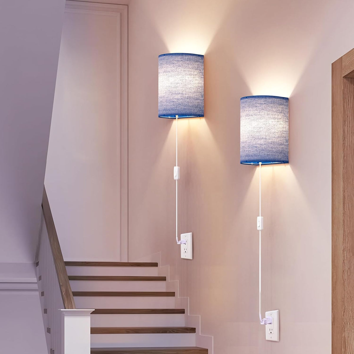 Battery Operated Rechargeable Wall Sconce Set of Two with 10000mAh Battery