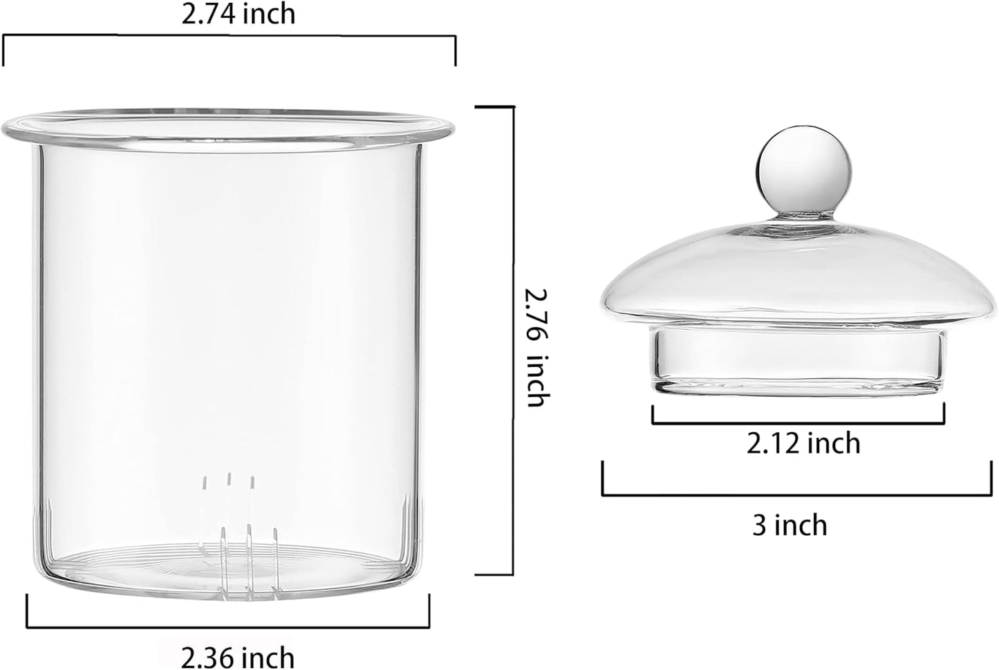 CnGlass Replacement Glass Tea Infuser with Lid for 20.3oz Teapot,Borosilicate Glass-Odor and Stain Free