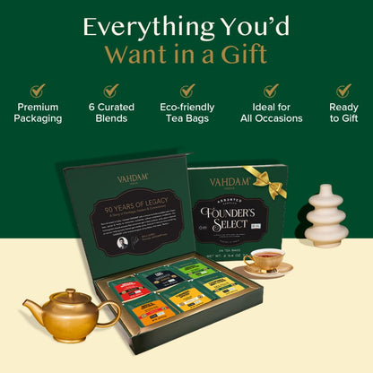 VAHDAM, Assorted Herbal Tea Sampler (18 Tea Bags, 9 Flavors) Caffeine-Free, Non-GMO | Double Infusion, Individually Enveloped Tea Bags | Herbal Tea Assortmen