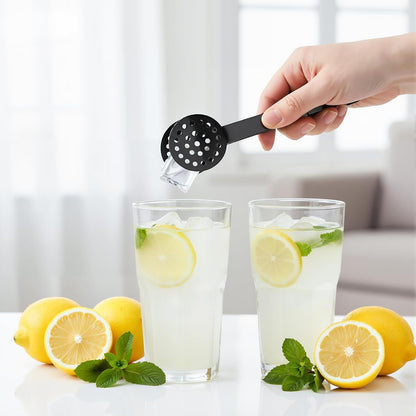 Stainless Steel Teabag Squeezer Tea Tongs Filter Spoon, 2 PCS Tea Bag Squeezer Tongs, Round Teas Bag Clip Clamp for Home Kitchen Bar Tools Teas Drinkers Accessories (Black)