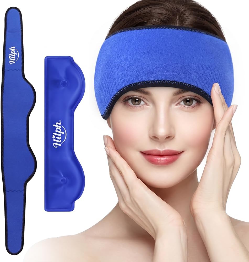 Hilph Headache Ice Pack Wrap, Adjustable Migraine Ice Head Wrap