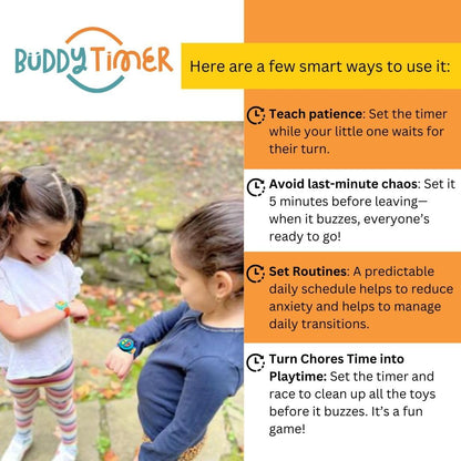 Visual Wristwatch Timer for Toddlers | 2 & 5 Min Preset | Portable & Waterproof | Reduces Tantrums, Builds Routine & Independence | Sensory Timer for Kids with ADHD & Autism