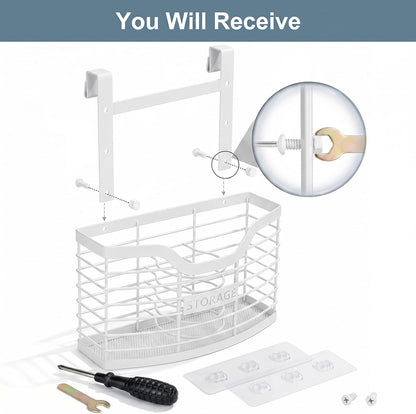 Hair Tool Organizer, Hair Dryer Holder for Bathroom Vanity Counter Cabinet | Dresser Blow Dryer Holder, No Drilling Wall Mount Storage Basket for Blow Dryers, Shaver, Comb, Curling Iron, Straightener
