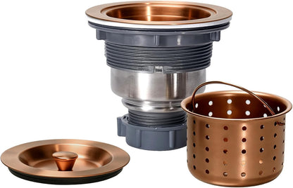 3-1/2 Inch Sink Drain Assembly Kit, Removable Deep Sink Strainer Basket with Sink Stopper/Sealing Lid for Home, Kitchen, Stainless Steel