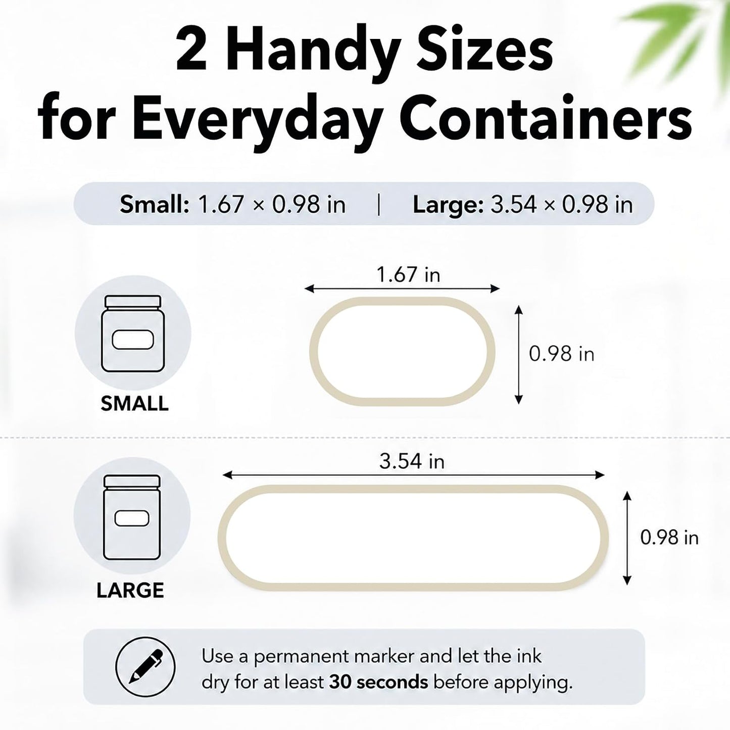 Waterproof Kitchen Labels for OXO POP Containers, 64-Pack, 2 Sizes | Removable Writable Food Storage Stickers, Tear-Resistant Pantry Organization Decals for Plastic and Glass Jars