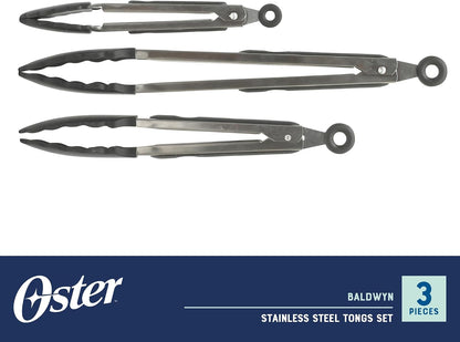 Oster Chadswyck 8” Can Opener, Stainless Steel Manual Can Opener with Soft Grip Handles, Smooth Edge Cutting, Dishwasher Safe
