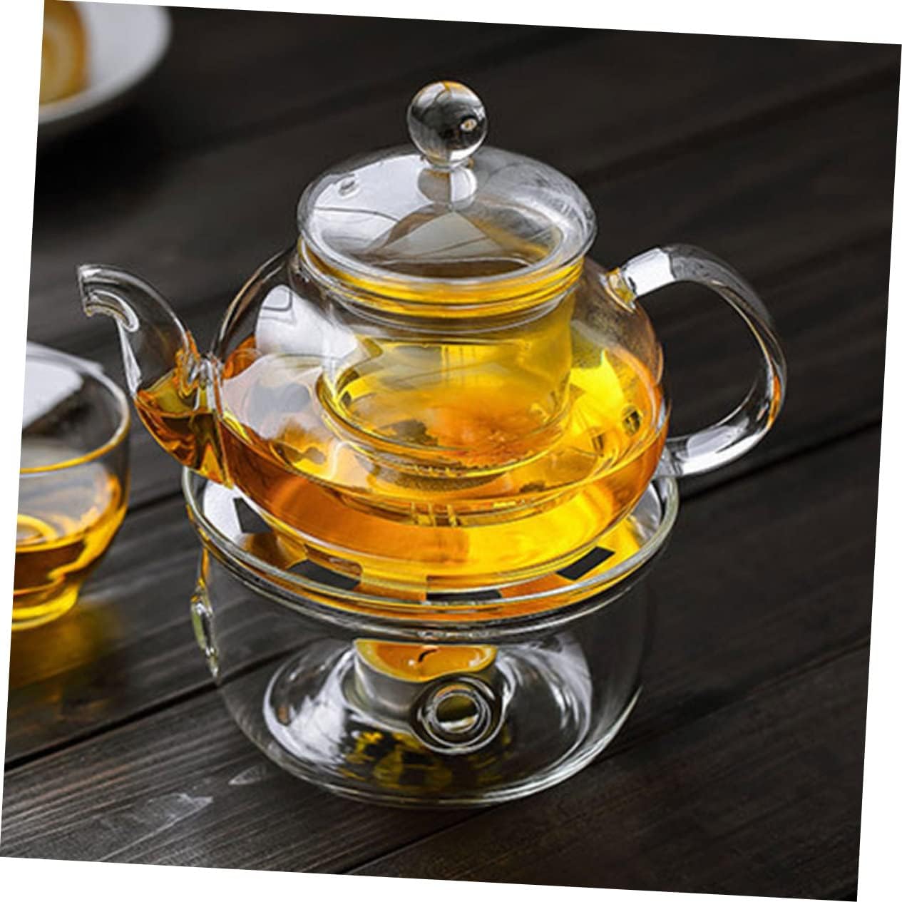 1pc Glass Tea Pot Heating Base Insulated Stove Stylish Glass Tea Pot Warmer Creative Design for Home