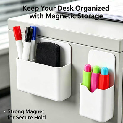 3 Pack Magnetic Pen Holder, Strong Magnetic Dry Erase Marker Organizer with Generous Compartments, Pen Pencil Organizer for Whiteboard, Fridge, Home Office School, Black