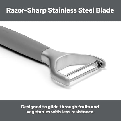 Misen Stainless Steel Vegetable Peeler - Dishwasher Safe Y Peeler - Easy to Use with Potatoes, Cabbage, Carrots, and More - Progessional Grade Kitchen Tool - Gray