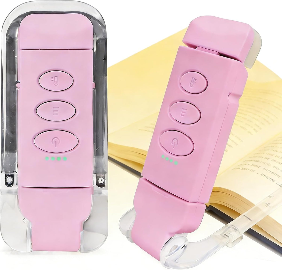 USB Rechargeable Book Light, Portable Clip-on LED Reading Light, Reading Lights for Books in Bed with 3 Amber Colors & 5 Brightness Dimmable, Compact & Long Lasting, Perfect for Book Lovers (Green)