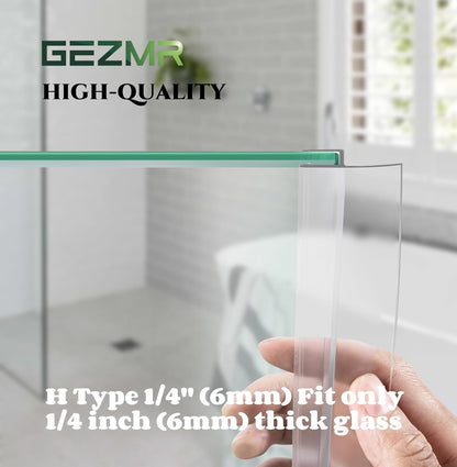 2-Pack Frameless Shower Door Bottom Seal (1/4'' X 39'') Clear Glass Shower Door Sweep Strip can Covers up to 23mm Gap - Stop Leaks