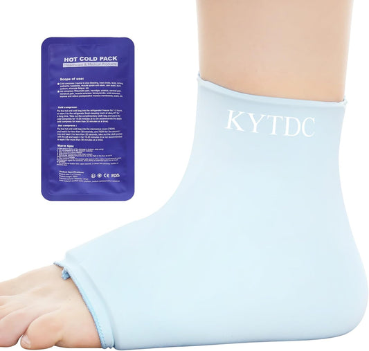 Ankle Ice Pack Wrap for Swelling & Sprained Ankle, Blue, Small+Ice Packs | Reusable Gel Ice Pack for Hot & Cold Therapy - Compression Sleeve for Swelling, Achilles Tendonitis,Plantar Fasciitis