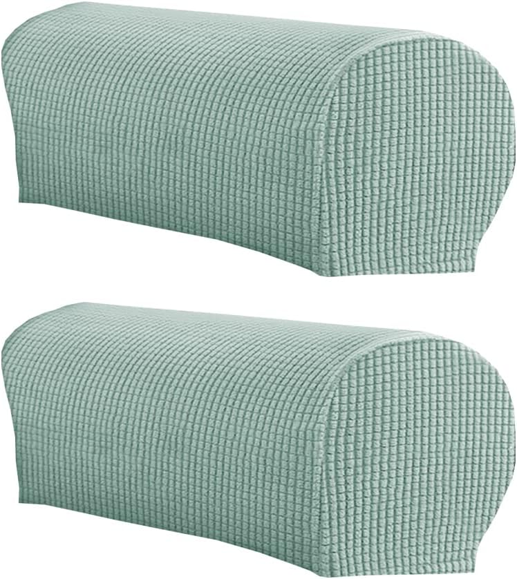 LINGXIYA Stretch Plush Armrest Covers, Spandex Armrest Slipcovers, Set of 2