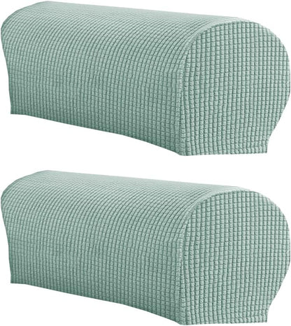 LINGXIYA Stretch Plush Armrest Covers, Spandex Armrest Slipcovers, Set of 2