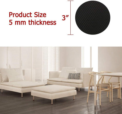Non Slip Furniture Pads -56 pcs（1+2）” Furniture Grippers, Non Skid Furniture Legs,Self Adhesive Rubber Furniture Feet, Anti Slide Furniture Hardwood Floor Protector for Keep Couch Stoppers