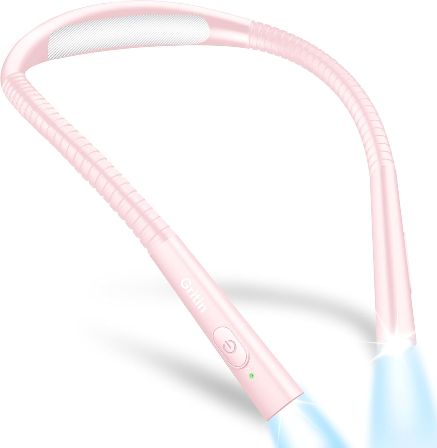 Gritin Book Light, Eye Caring 4-Color&5-Brightness Neck Light Reading Light | Stepless Dimming, 30-min Timer, 80+ Hrs Runtime, Bendable Round Neck Design, Lightweight for Reading, Knitting, Repairing