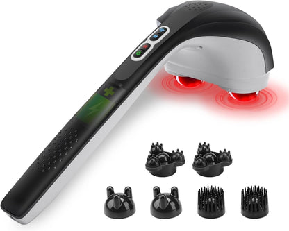 Snailax Cordless Handheld Back Massager with Heat, Percussion, Rechargeable