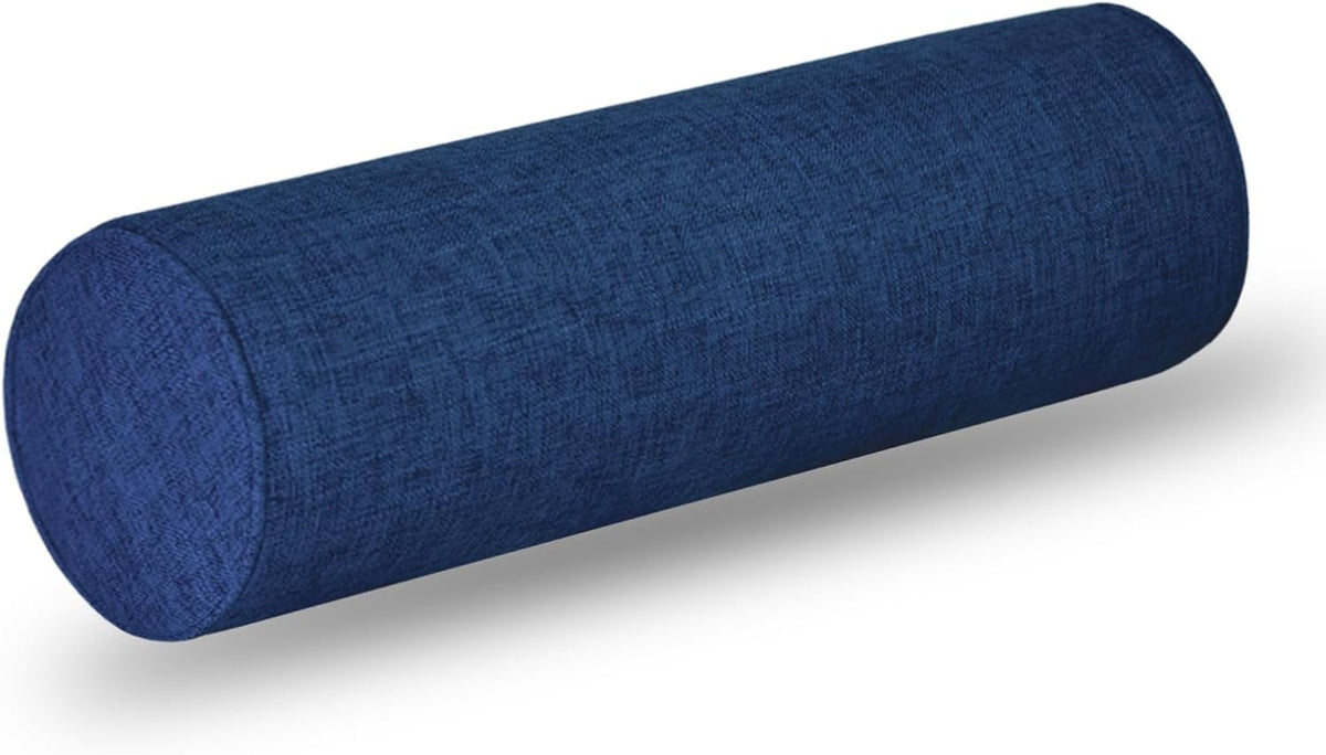 Tinbolunce Neck Roll Pillowcases with Zipper - Full Moon Bolster/Round Cylinder Pillow Case Cover for Bedroom, Living Room, Sofa - Solid Color Cervical Throw Pillow Covers