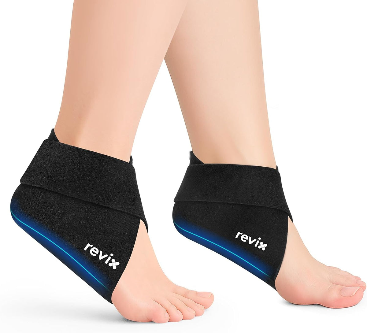 REVIX Heel Ice Pack Wrap for Plantar Fasciitis & Heel Spurs, Hot & Cold Gel