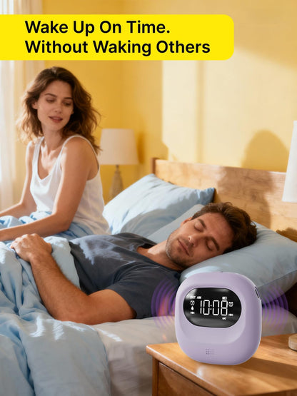 Rechargeable Vibrating Alarm Clock Bed Shaker, 3000mAh Portable Dual Alarm Under Pillow for Teens, Adults, Deaf People, 160 Days Standby for Travel, Dorm, Home Use