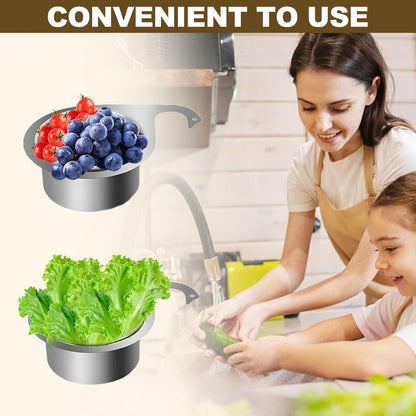 Drain Basket for Kitchen Sink, Stainless Steel Swan Sink Strainer Basket, Multifunction Hanging Sink Strainer Colander Drain Basket Quick Drain Kitchen Tools for Hanging Filter Basket Food Waste (1)