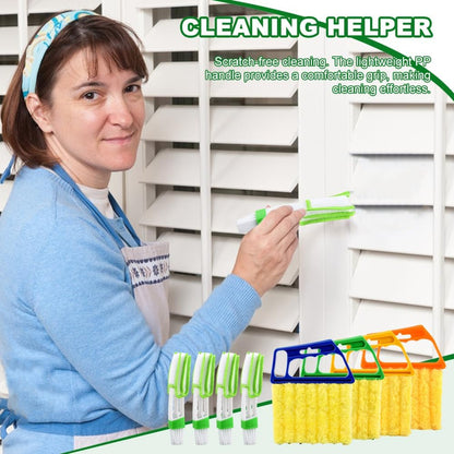 Blind Cleaner Duster Tool Set,4Pcs 7-Finger Microfiber Blind Duster | With 4Pcs 3-Finger Brushes Air Vent Cleaner,Cleaning Tools for Window Shutters & Air Vent,Detachable and Washable ﻿