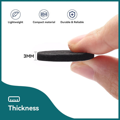 60 Pack Felt Furniture Pads for Hardwood Floors – Self Adhesive Chair Leg Floor Protectors, Round & Square Felt Pads for Furniture Legs, Black